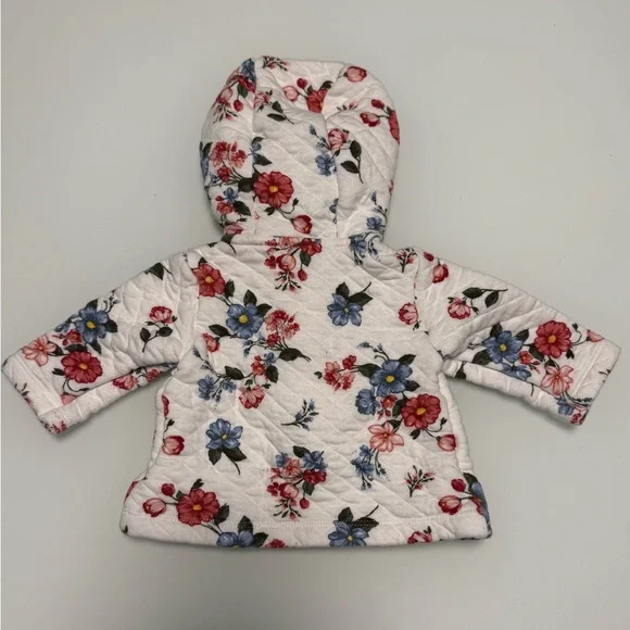 💥4/$20💥 💕🌸🩵 Carter's Quilted Floral Baby Girl’s Jacket Size 3 Months - Picture 9 of 10